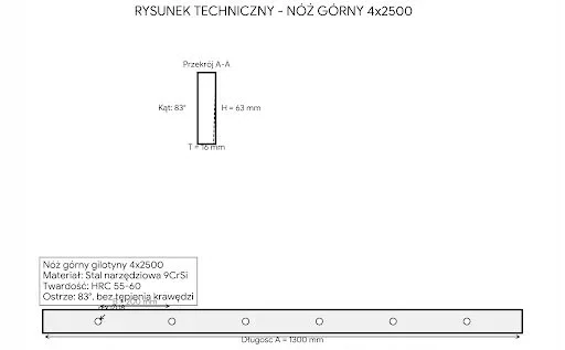 Noze-do-gilotyny-4x2500-mm-NG4-gorne-hydraulicznych-nozyc-4-stronne-wymiana-Kod-producenta-4x2500
