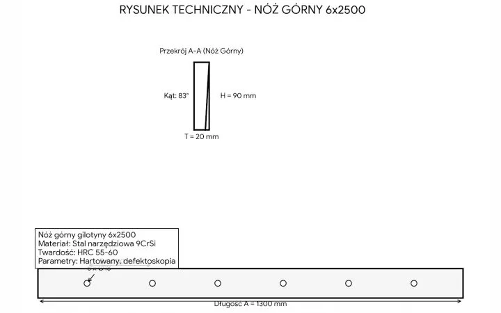 Noze-do-gilotyny-6x2500-mm-gorne-NG4-hydraulicznych-nozyc-4-stronne-wymiana-Kod-producenta-6x2500-UP