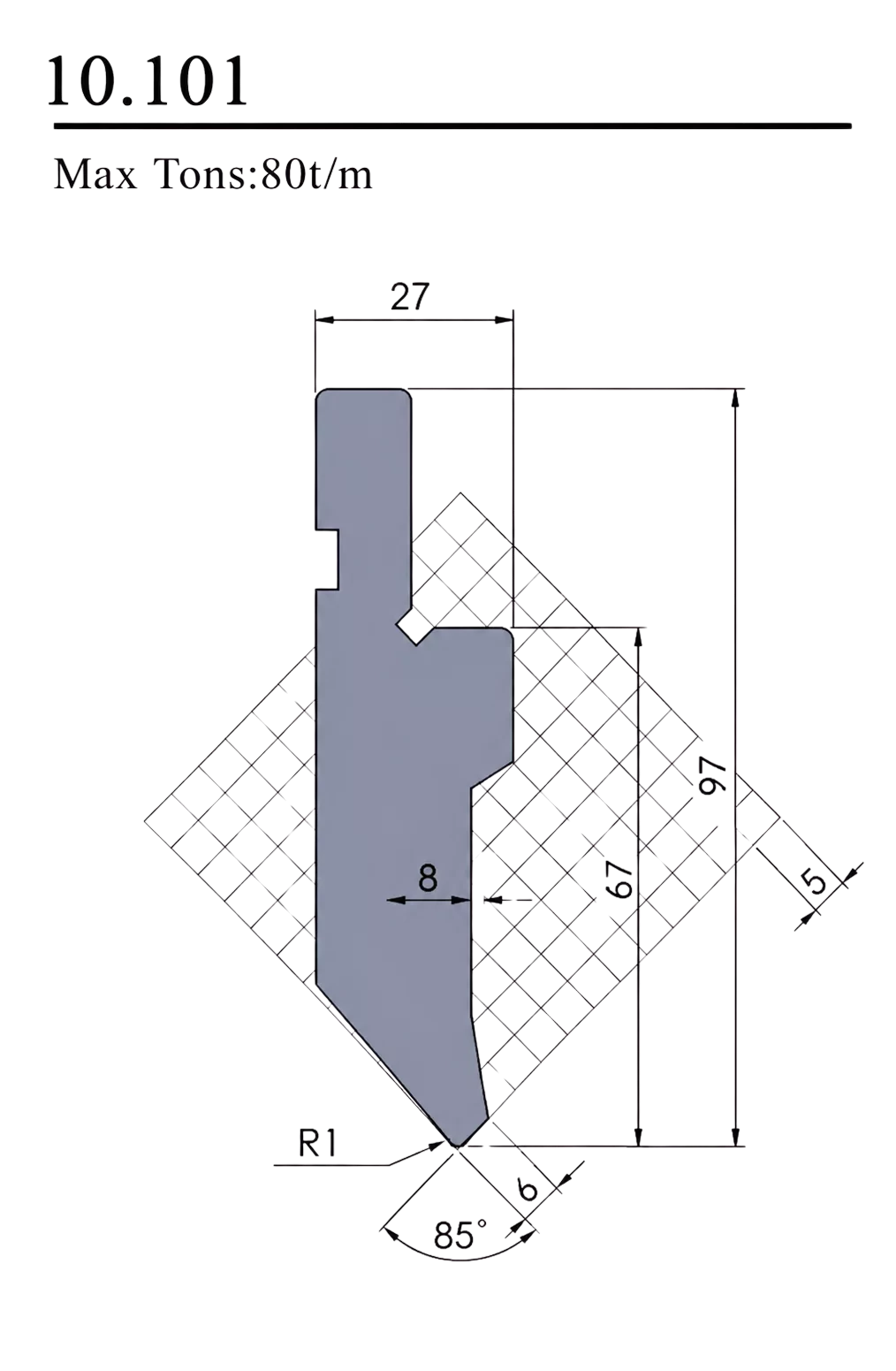 Stempel 85° 80T/M 10.101