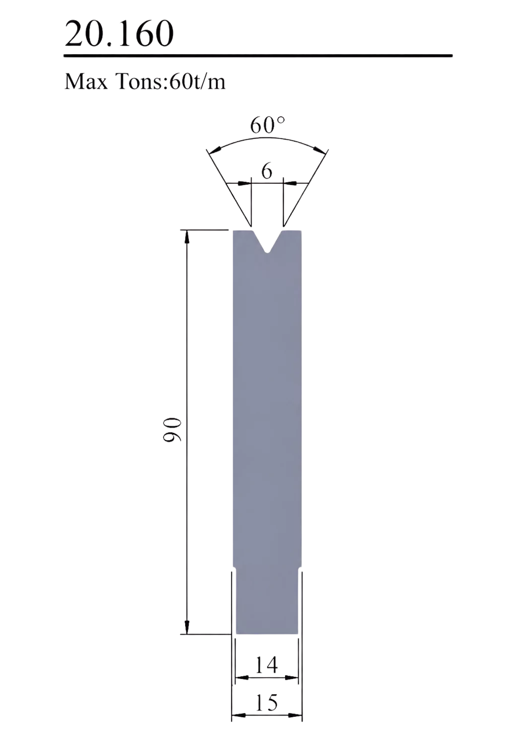 Matryca 60° 60T/M 20.160