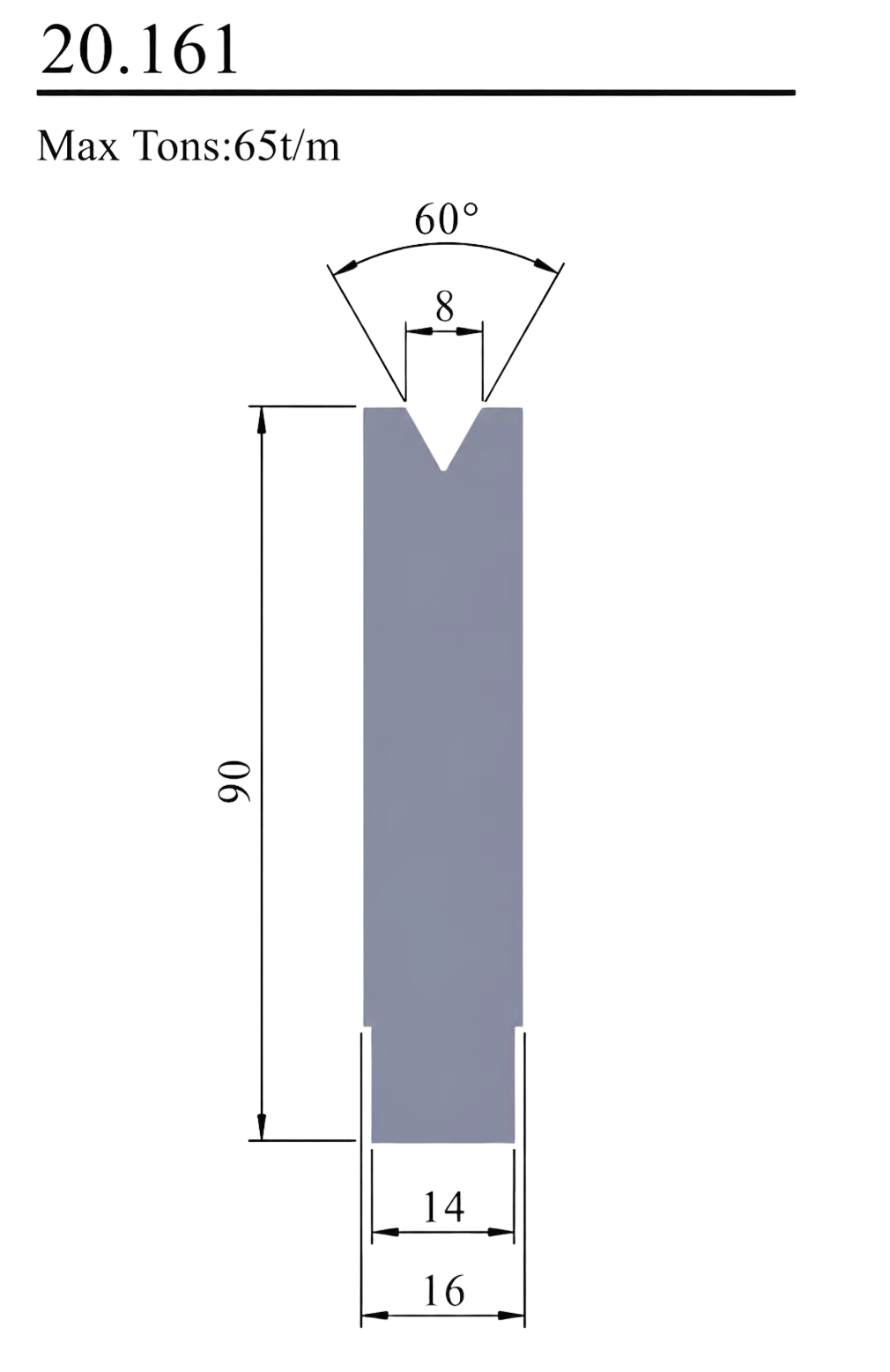 Matryca 60° 65T/M 20.161