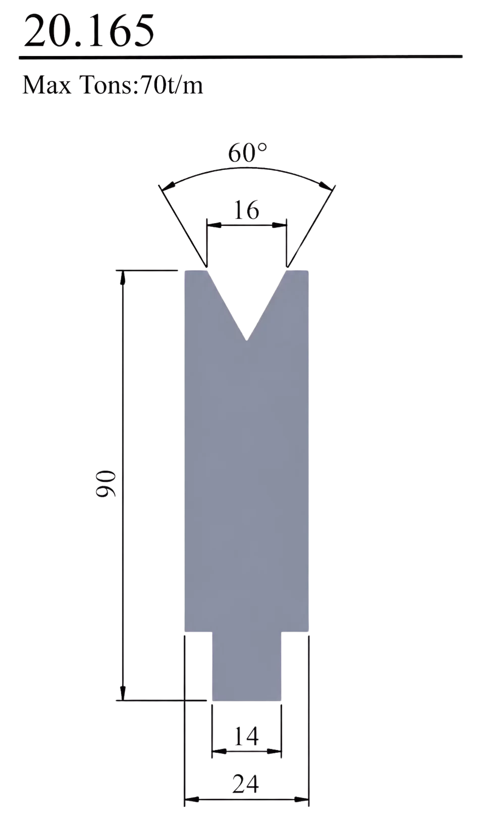 Matryca 60° 70T/M 20.165