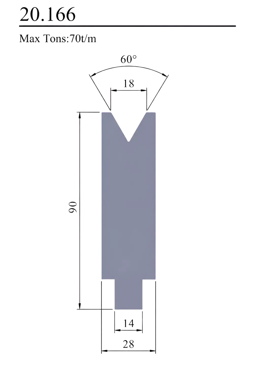 Matryca 60° 70T/M 20.166