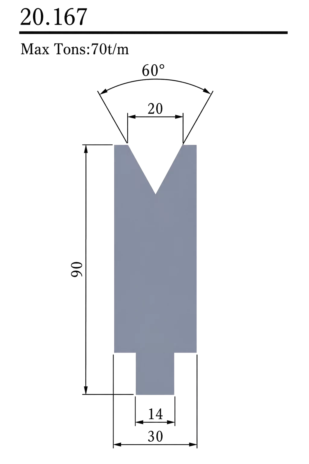 Matryca 60° 70T/M 20.167