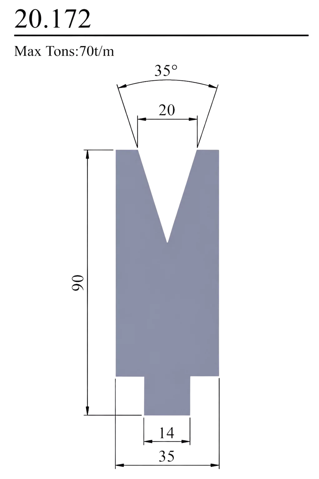 Matryca 35° 70T/M 20.172
