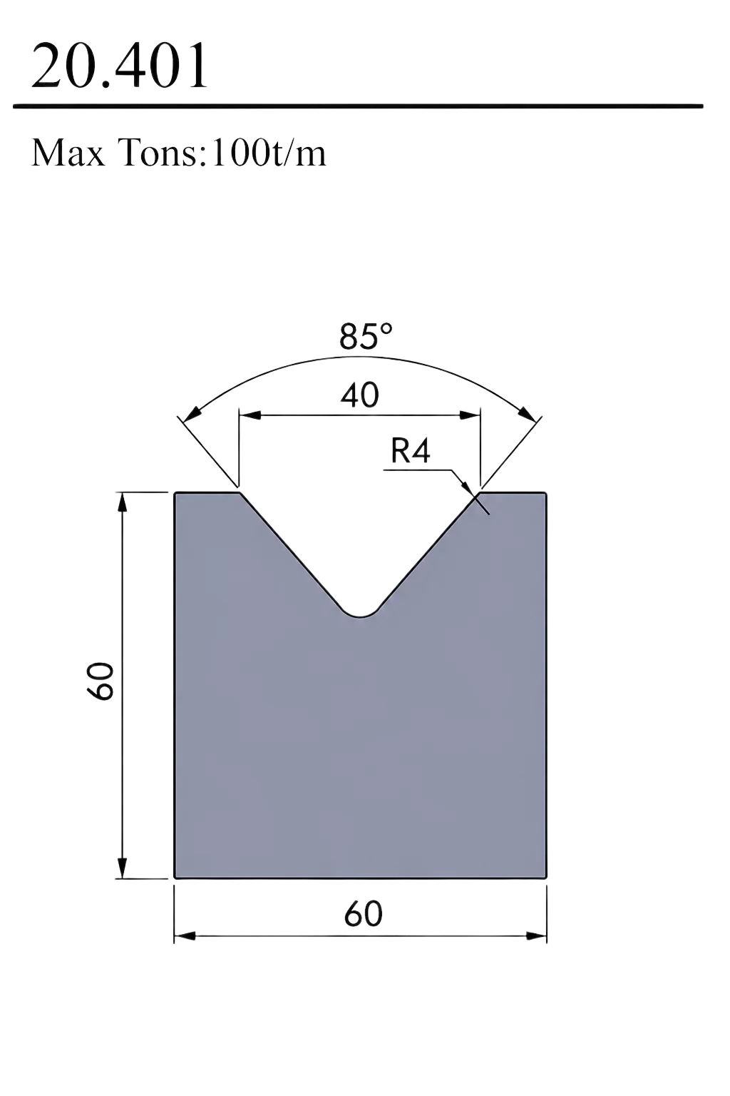 Matryca 85° 100T/M 20.401