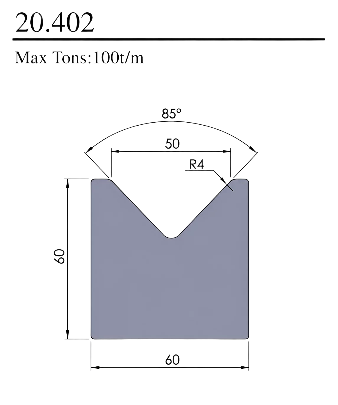 Matryca 85° 100T/M 20.402