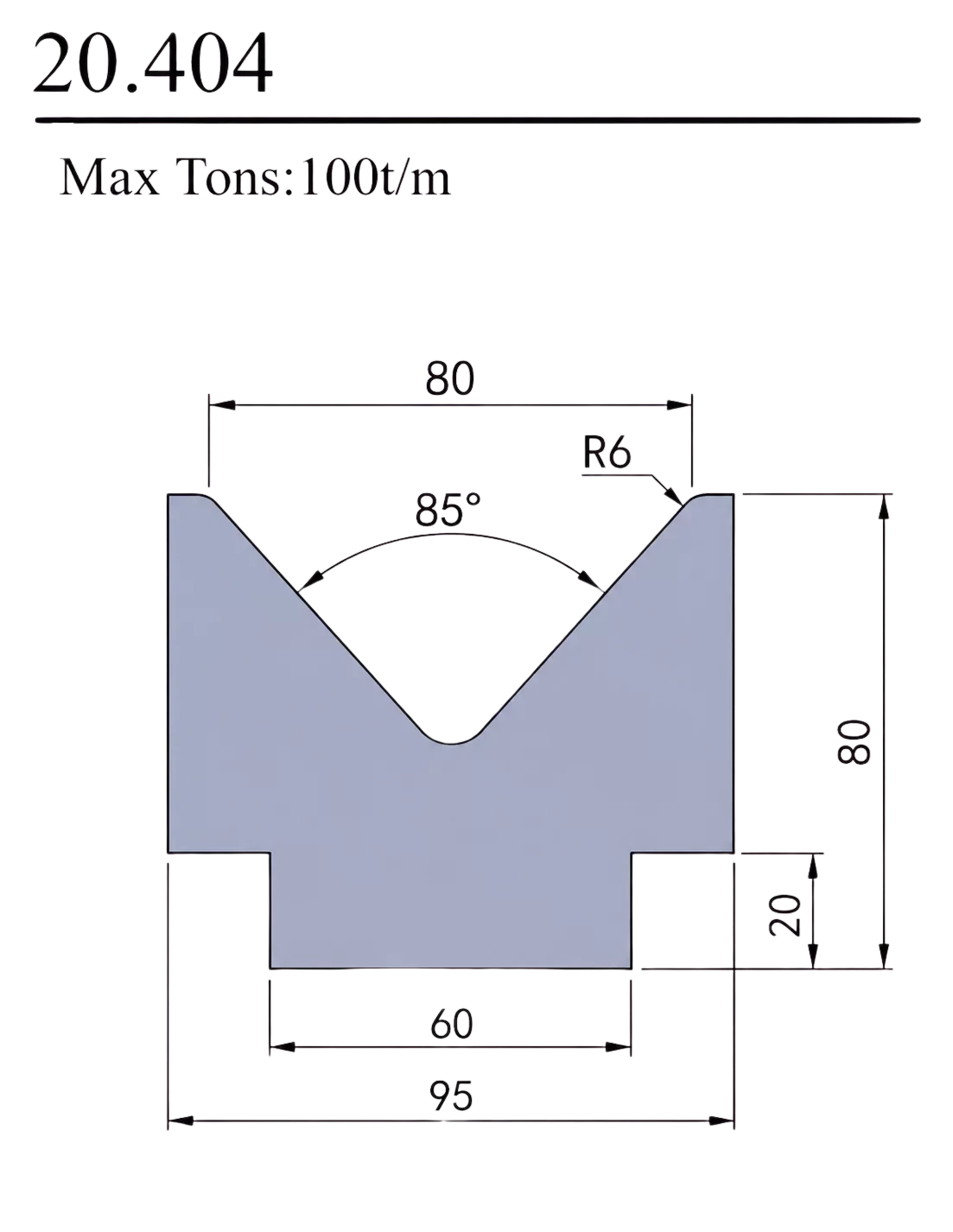 Matryca 85° 100T/M 20.404