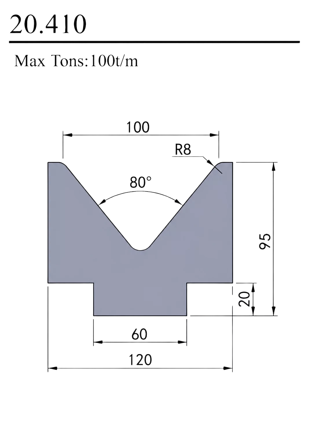 Matryca 80° 100T/M 20.410