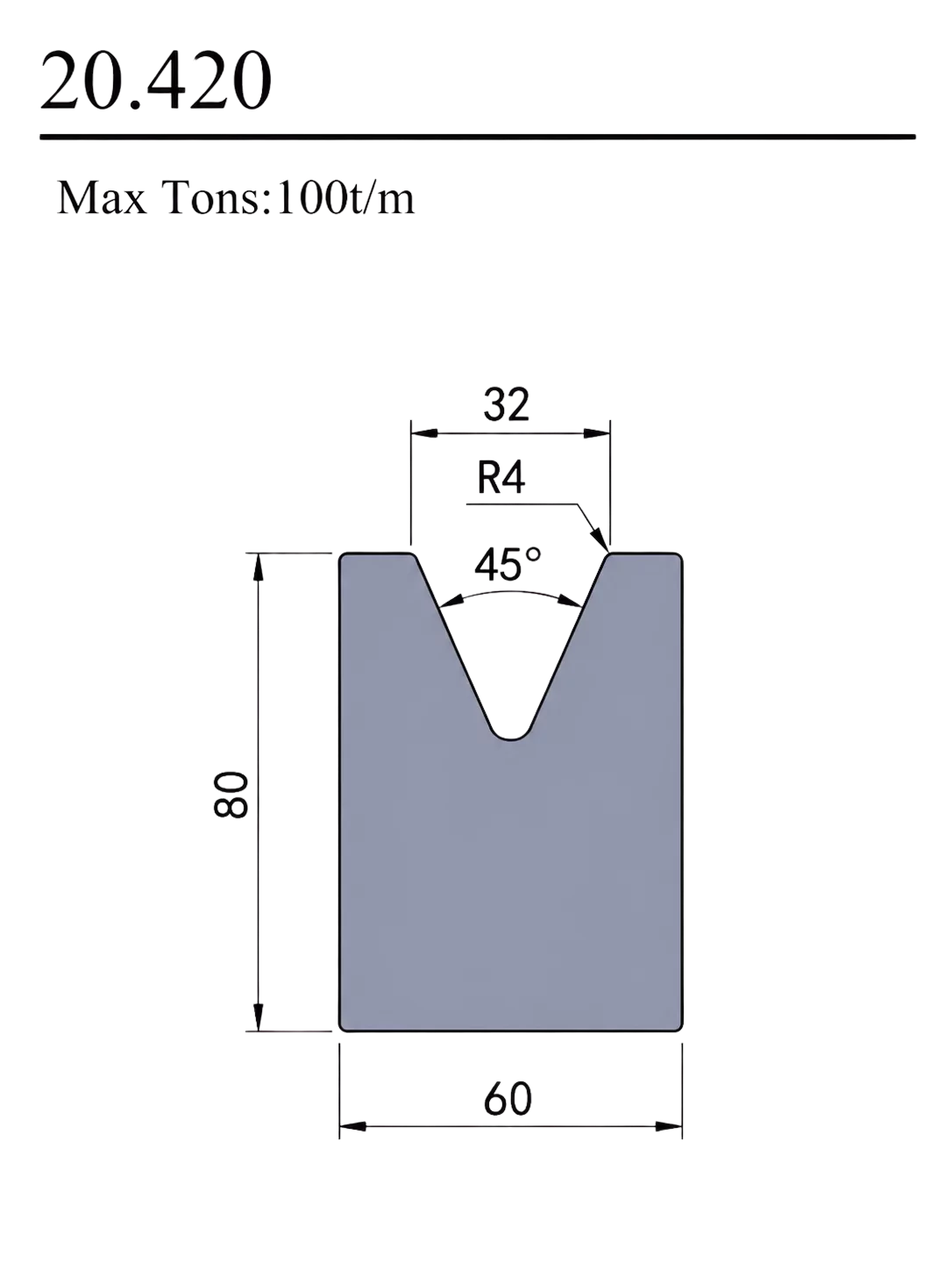 Matryca 45° 100T/M 20.420
