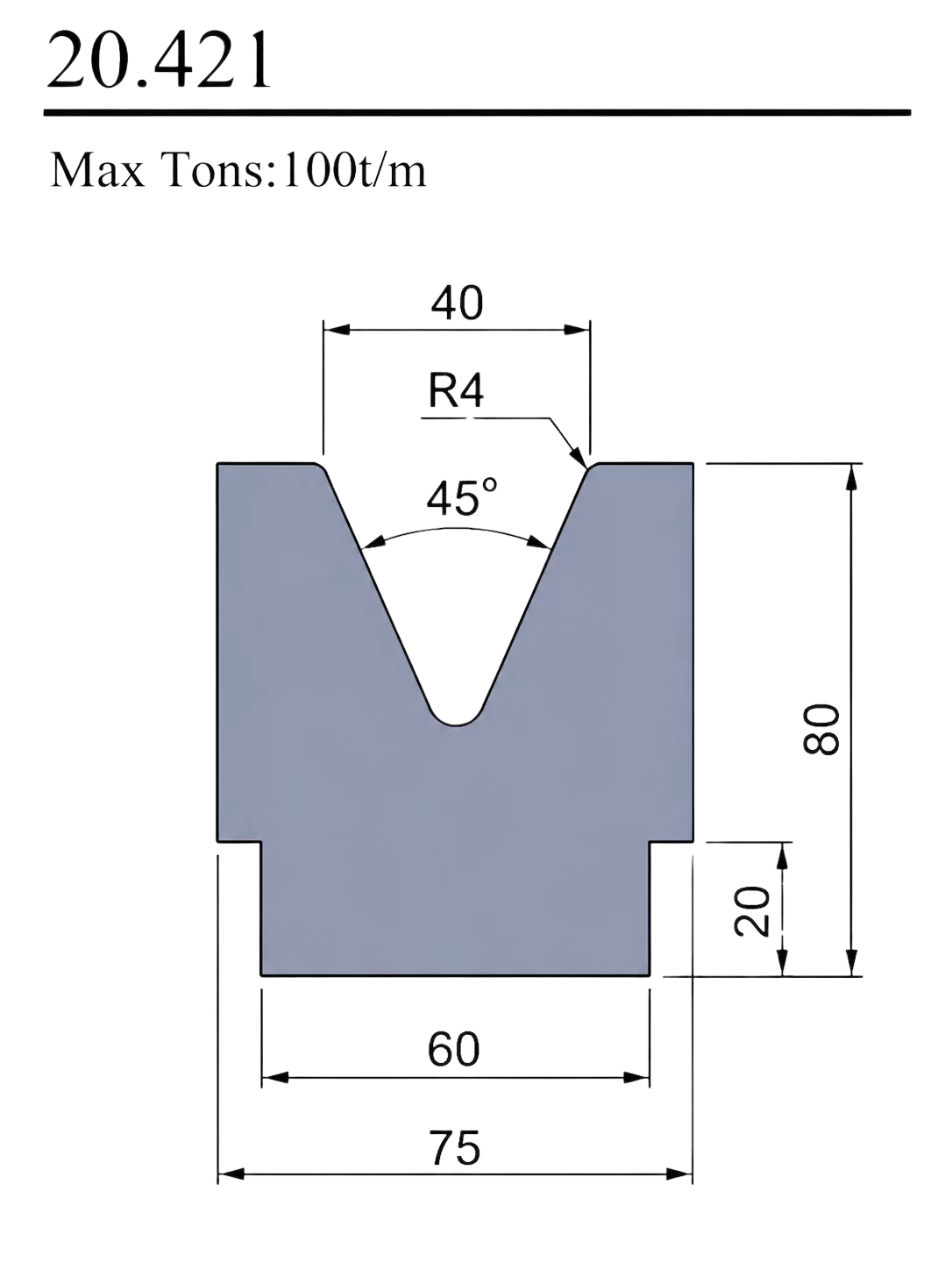 Matryca 45° 100T/M 20.421
