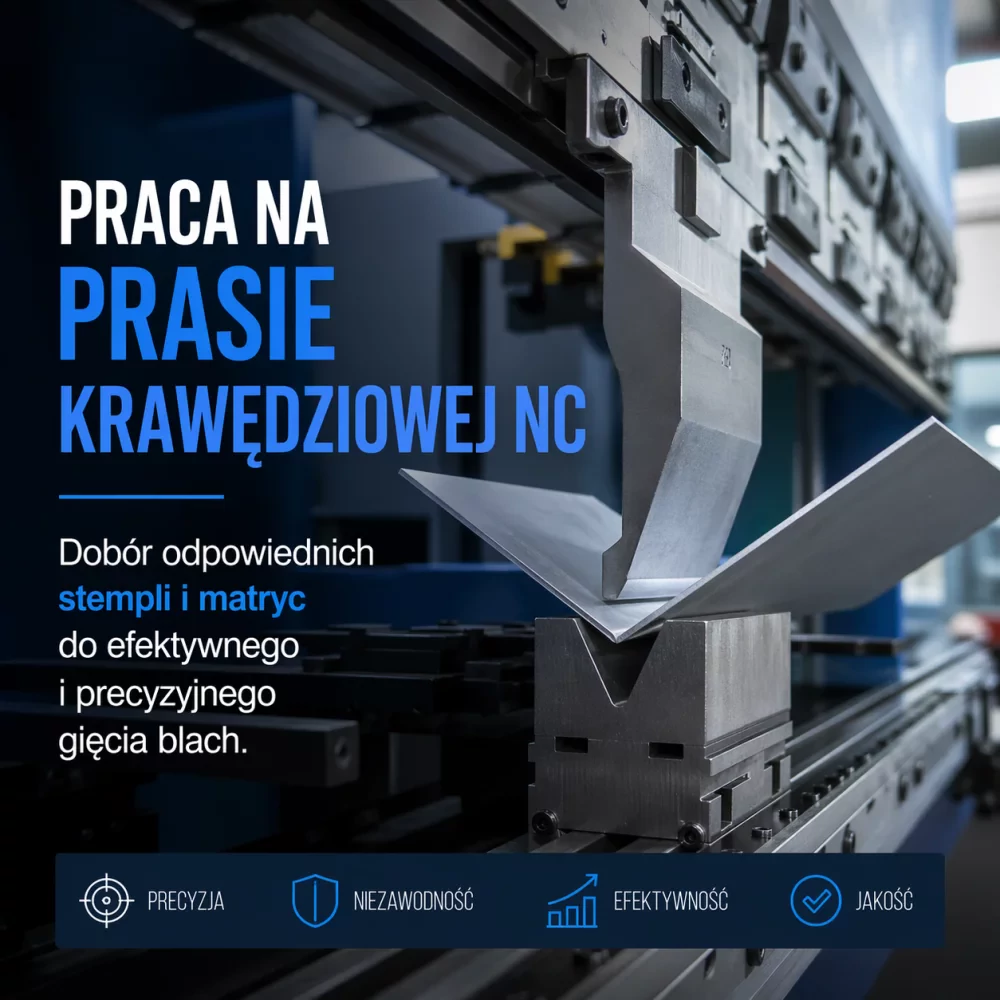 Praca z prasą krawędziową NC — czyli jak nie tylko maszyna, ale też wybór stempli i matryc wpływa na jakość gięcia blachy