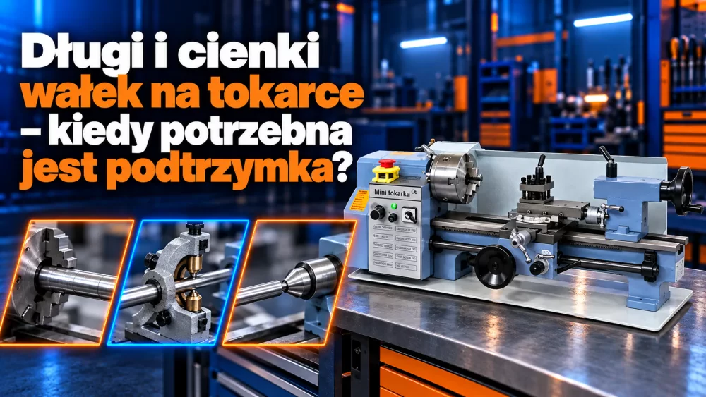 Długi i cienki wałek na tokarce – kiedy potrzebna jest podtrzymka?