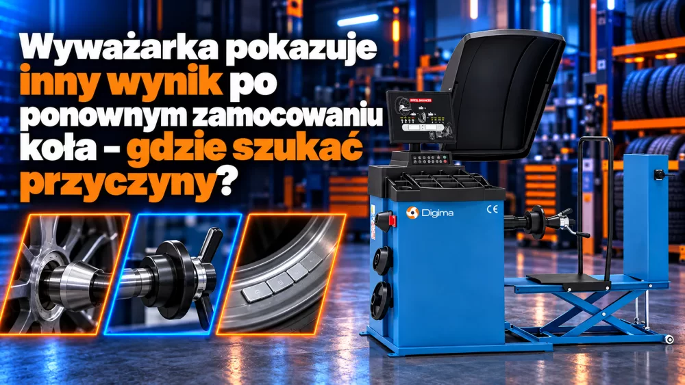 Wyważarka pokazuje inny wynik po ponownym zamocowaniu koła – gdzie szukać przyczyny?