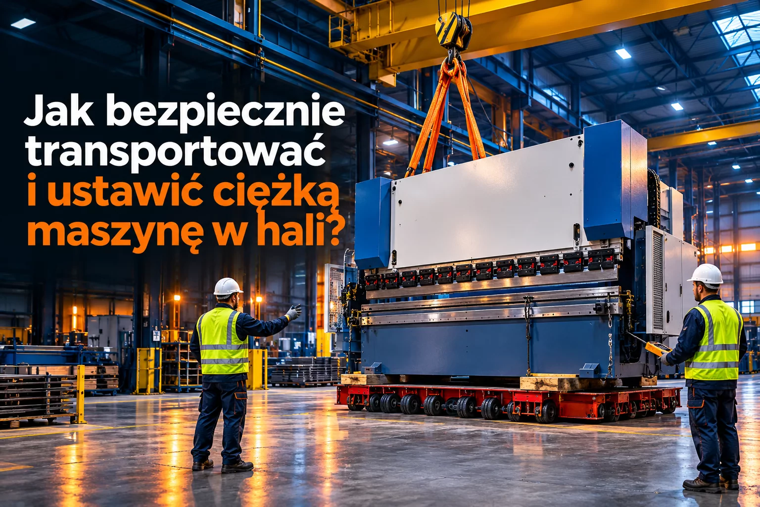 Jak bezpiecznie transportować i ustawić ciężką maszynę w hali?